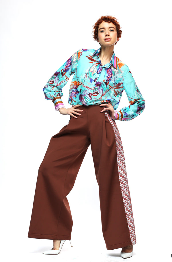 BROWN STRETCH TROUSERS