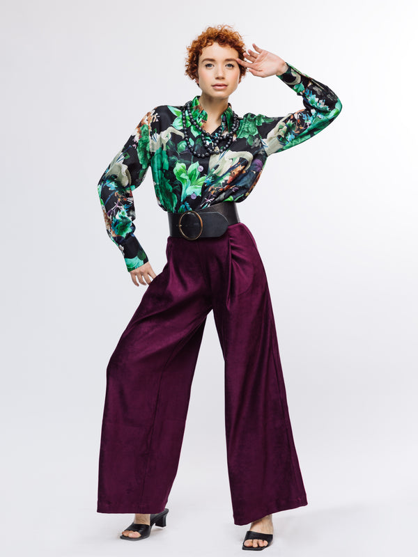 GREEN FLOWERS BLOUSE